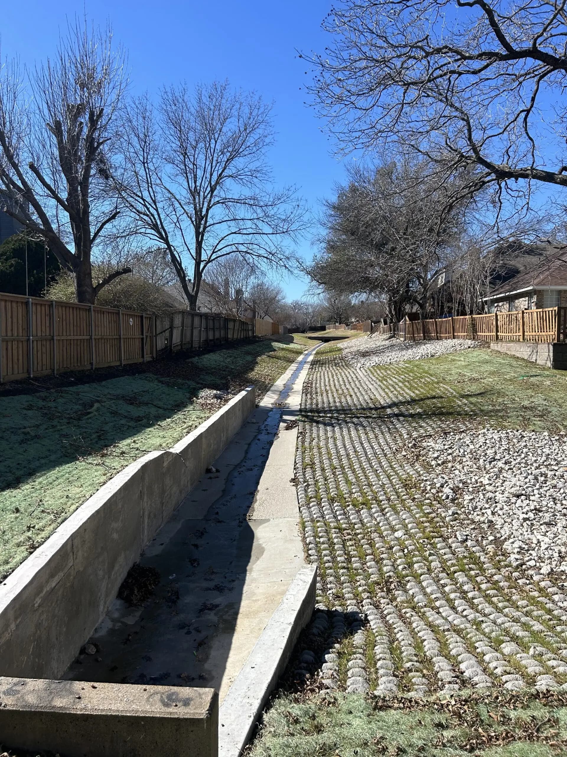 Stormwater pond overflow rebuild, after