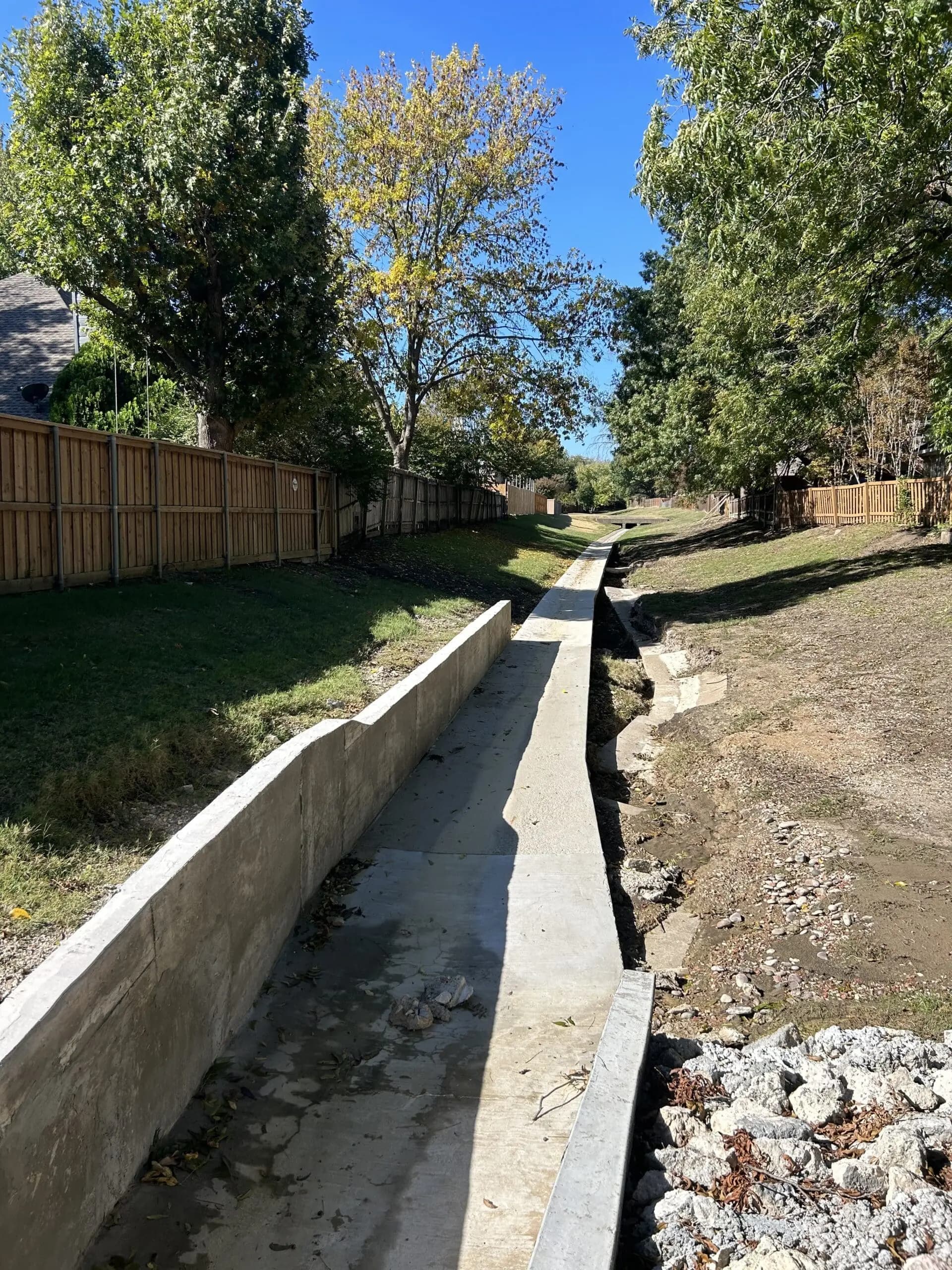 Stormwater pond overflow rebuild, before